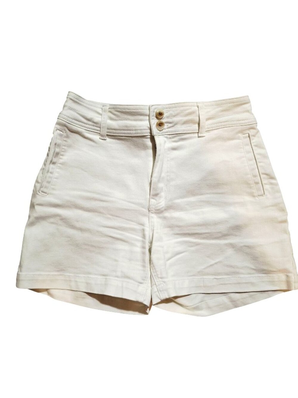 M Jeans By Maurices Womens White High-Rise A-Line Shorts Size 4 Cotton Blend